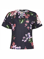M&Co Petite Keyhole Short Sleeve Top - Bild 5 von 5