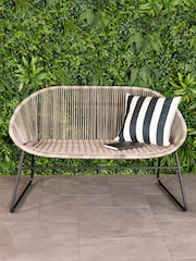 Charles Bentley Grey Zanzibar Garden 2 Seater Bench - Image 1 of 2