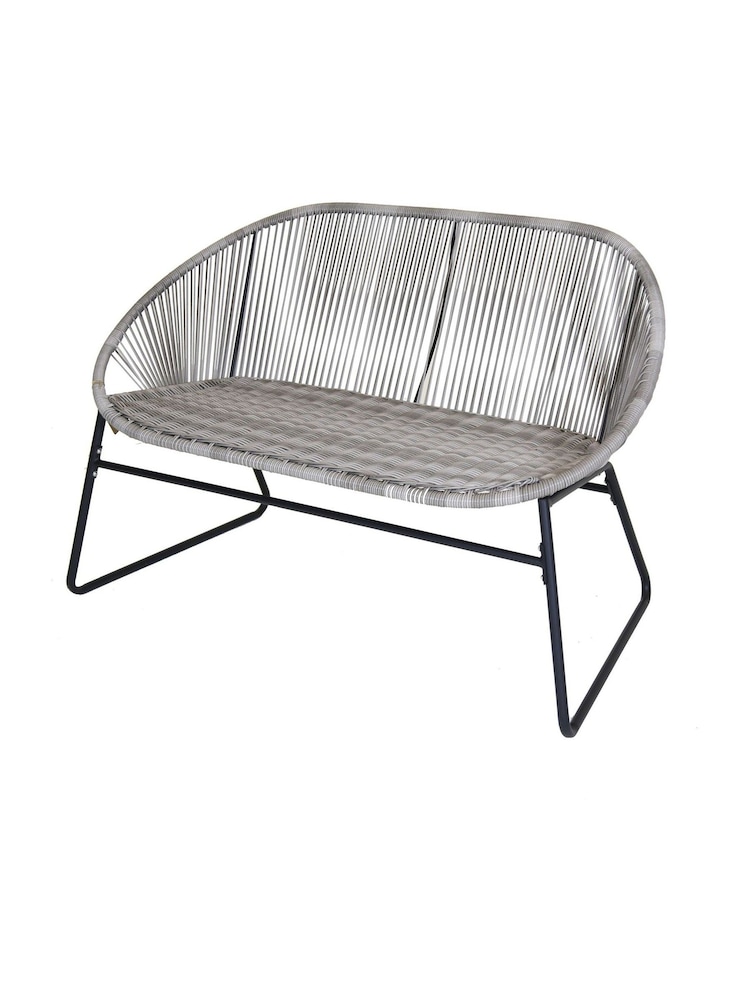 Charles Bentley Grey Zanzibar Garden 2 Seater Bench - Image 2 of 2