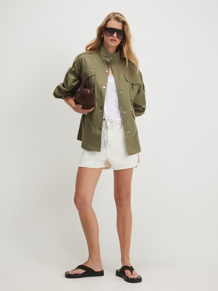 River Island Green Femme Utility Jacket - Image 1 of 4 River Island Green Femme Utility Jacket - Image 1 of 4