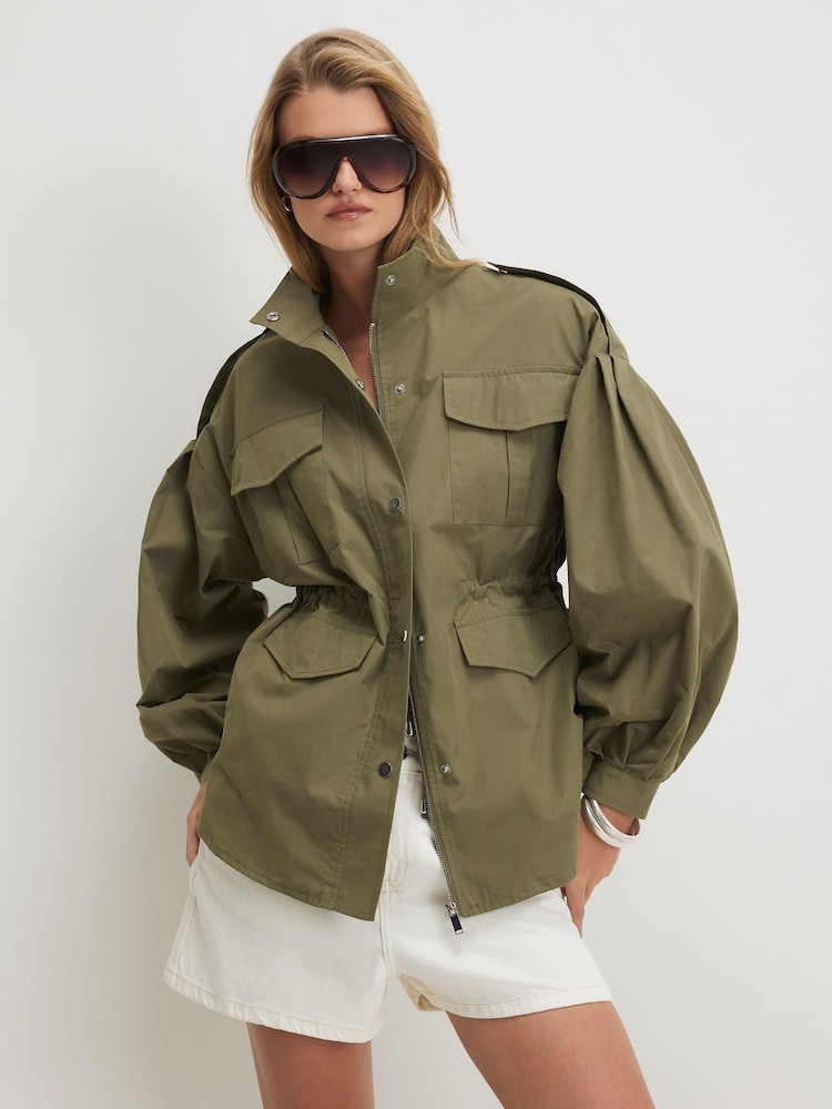 River Island Green Femme Utility Jacket - Image 2 of 4 River Island Green Femme Utility Jacket - Image 2 of 4