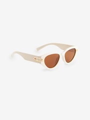 Cream Polarized Pearl Cateye Sunglasses - Image 3 of 5
