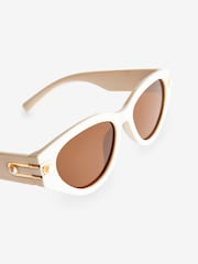Cream Polarized Pearl Cateye Sunglasses - Image 5 of 5