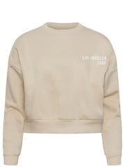 Steinbraun - Pixiegirl Petite California Cropped-Sweatshirt mit Schriftzug - Bild 4 von 4