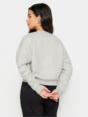 PixieGirl Petite Light Grey California Slogan Cropped Sweatshirt - Image 3 of 5