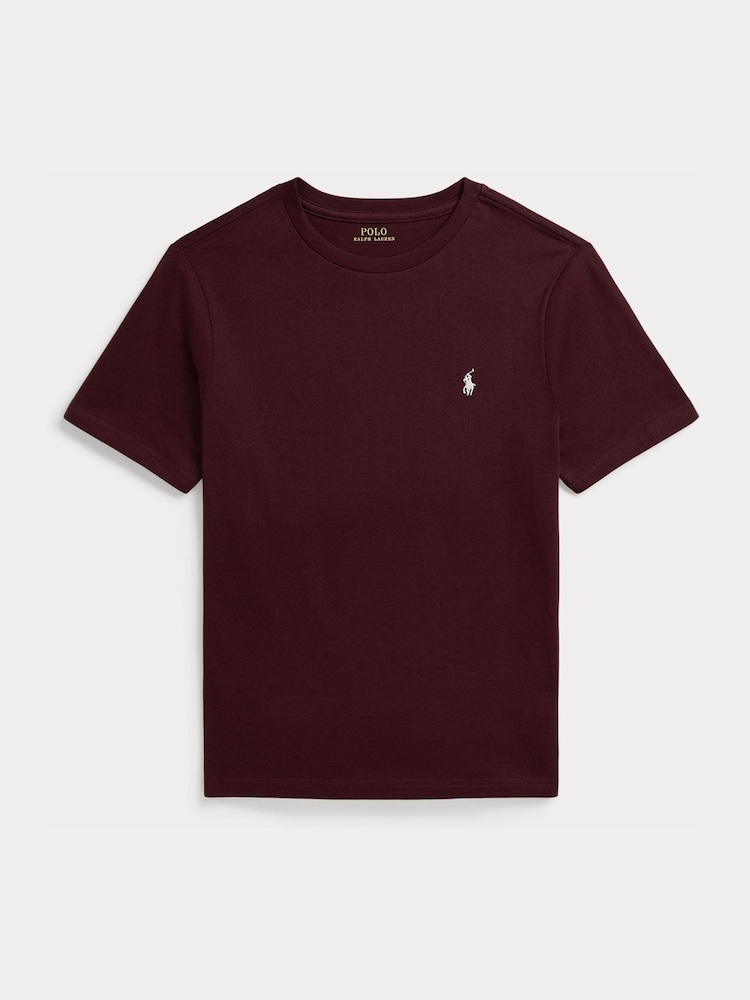 Polo Ralph Lauren Maroon Red Logo Jersey T-Shirt - Image 1 of 2 Polo Ralph Lauren Maroon Red Logo Jersey T-Shirt - Image 1 of 2