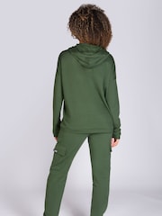 Pineapple Khaki Green Dip Hem Hoodie - Image 4 of 5