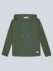 Pineapple Khaki Green Dip Hem Hoodie - Image 5 of 5