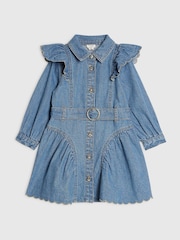 River Island Blue Belted Denim Prom Dress - Image 1 of 4