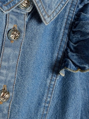 River Island Blue Belted Denim Prom Dress - Image 3 of 4