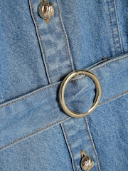 River Island Blue Belted Denim Prom Dress - Image 4 of 4