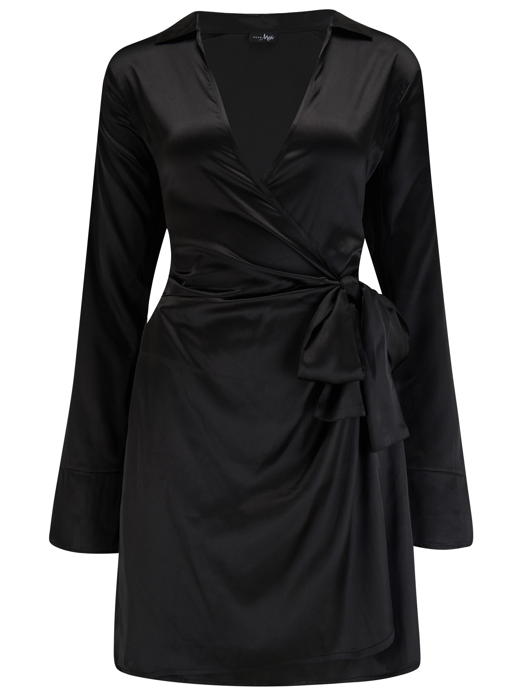 Long sleeve wrap dress short deals