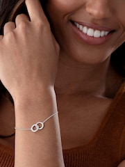 Beaverbrooks Cubic Zirconia Double Circle Bracelet - Image 2 of 3