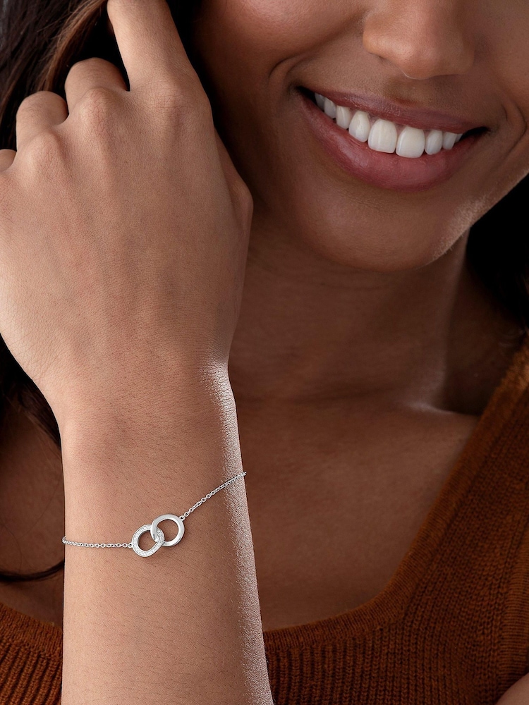 Beaverbrooks Cubic Zirconia Double Circle Bracelet - Image 2 of 3