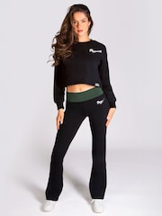 Negro/verde - Pantalones de punto bootcut con banda en contraste para mujer de Pineapple - Imagen 1 de 6