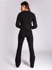 Negro/verde - Pantalones de punto bootcut con banda en contraste para mujer de Pineapple - Imagen 2 de 6