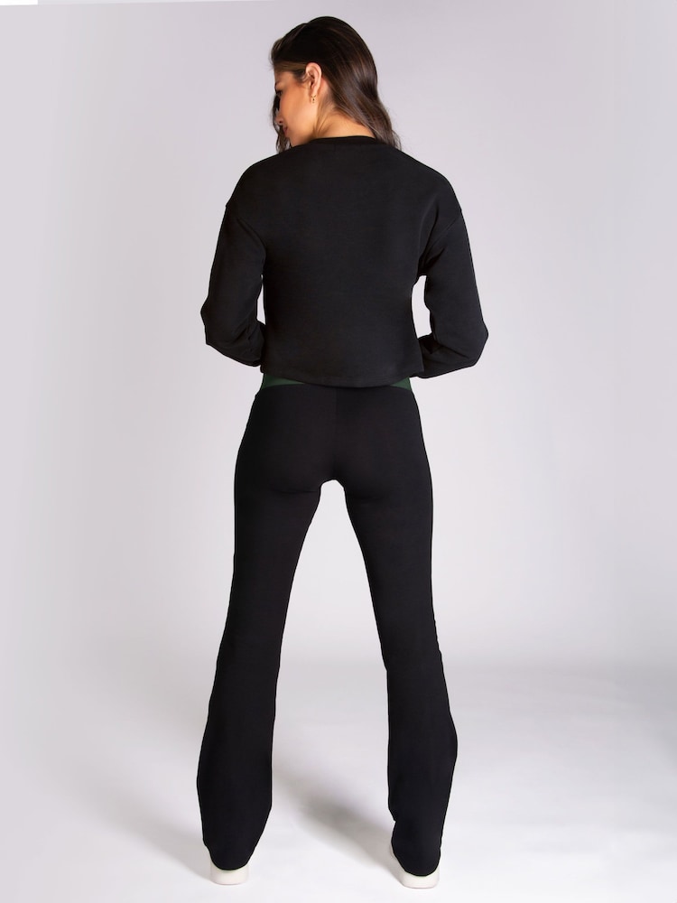Negro/verde - Pantalones de punto bootcut con banda en contraste para mujer de Pineapple - Imagen 2 de 6 Negro/verde - Pantalones de punto bootcut con banda en contraste para mujer de Pineapple - Imagen 2 de 6