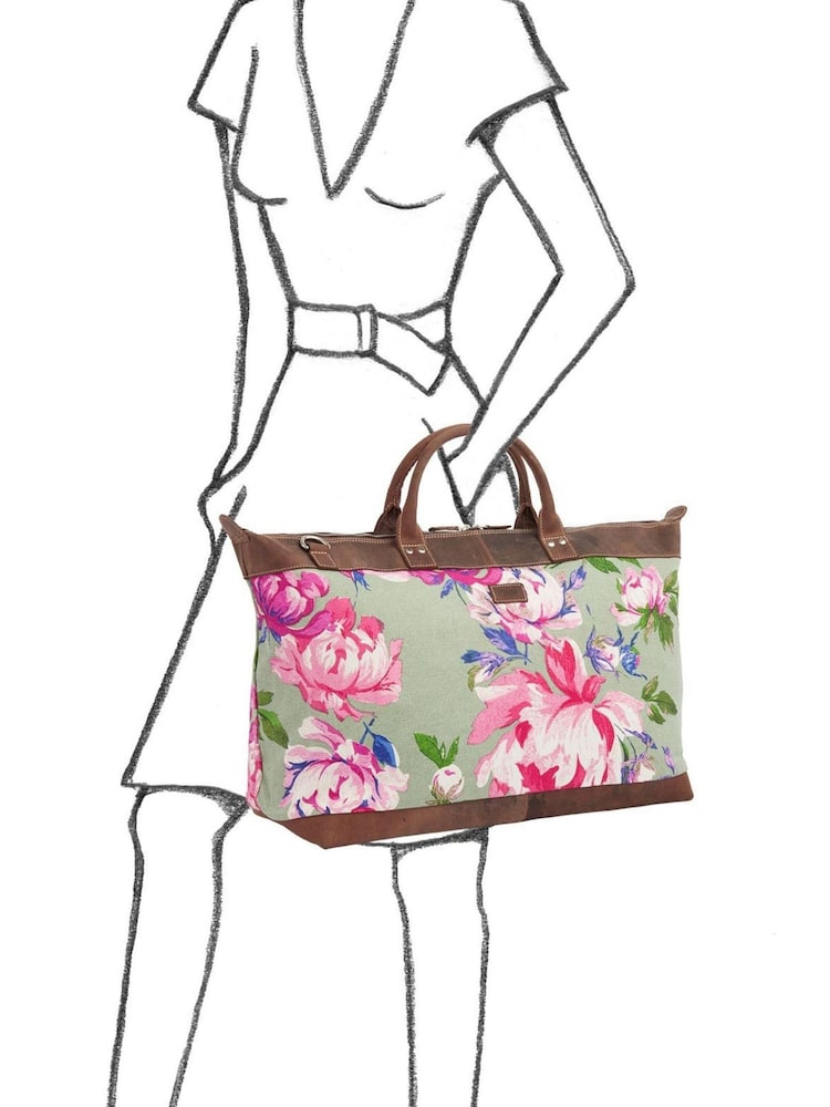 Osprey London Natural The Hunter Printed Canvas & Leather Weekender Bag - Image 4 of 4