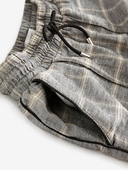 Grey Check Linen Blend Side Stripe Track Trousers - Image 5 of 6