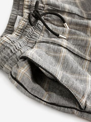 Grey Check Linen Blend Side Stripe Track Trousers - Image 6 of 6