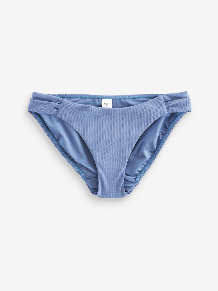 Waffle Blue High Leg Bikini Bottoms - Image 5 of 5