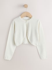 Ecru Occasion Bridesmaid knitted Cardigan Shrug (3mths-16yrs) - Image 1 of 4
