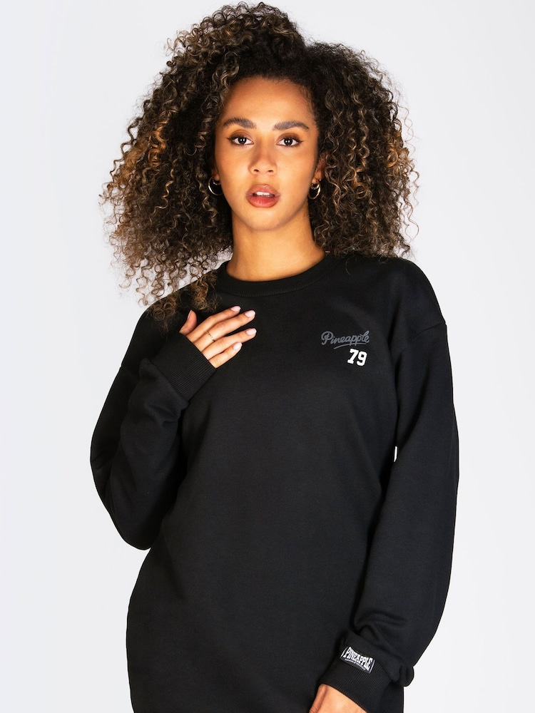 Pineapple Black Longline Womens Logo Sweatshirt - Image 1 of 7