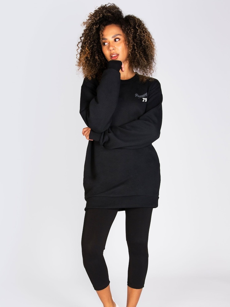 Pineapple Black Longline Womens Logo Sweatshirt - Image 2 of 7