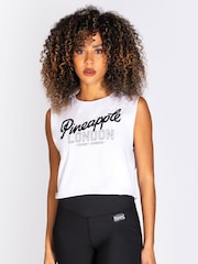 Pineapple White Womens 100% Cotton Sleeveless Vest - Image 1 of 6
