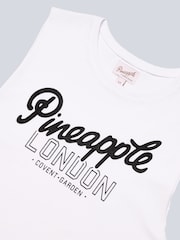 Pineapple White Womens 100% Cotton Sleeveless Vest - Image 6 of 6