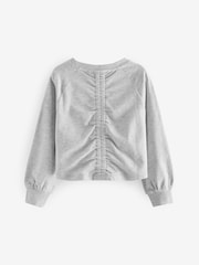 Grey Boxy Ruched Back Long Sleeve Cuffed T-Shirt (3-16yrs) - Image 5 of 7