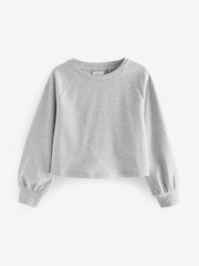 Grey Boxy Ruched Back Long Sleeve Cuffed T-Shirt (3-16yrs) - Image 6 of 7