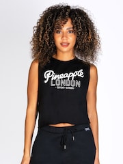 Negro - Camiseta sin mangas para mujer de algodón 100% de Pineapple - Imagen 1 de 6