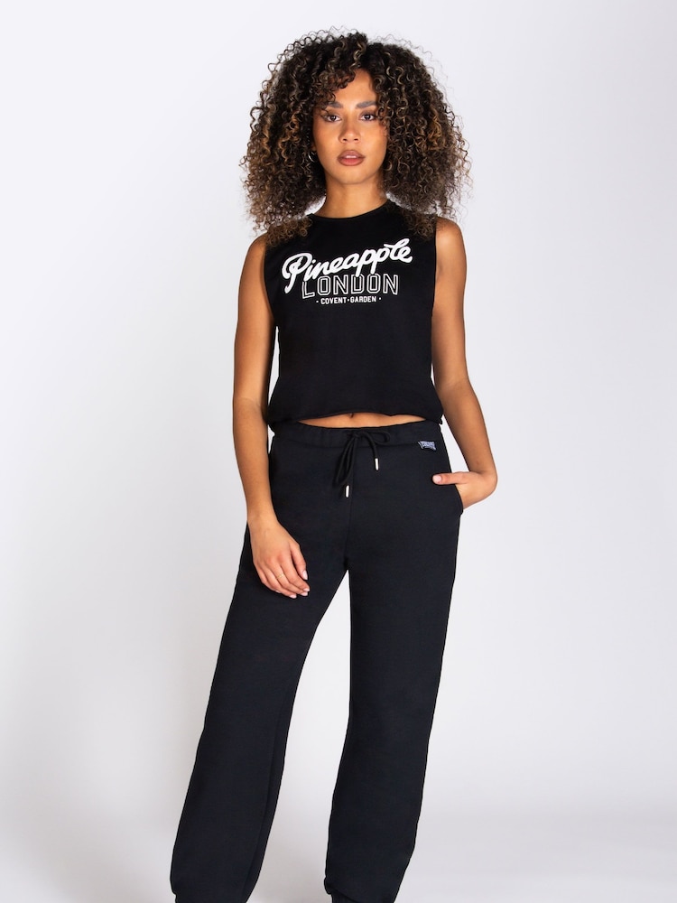 Negro - Camiseta sin mangas para mujer de algodón 100% de Pineapple - Imagen 2 de 6
