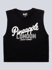 Negro - Camiseta sin mangas para mujer de algodón 100% de Pineapple - Imagen 5 de 6
