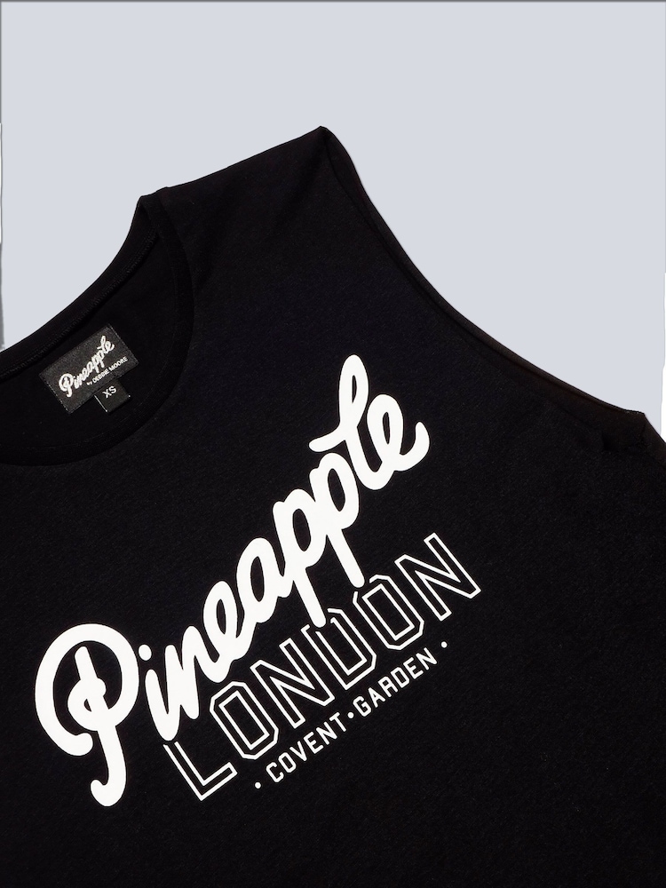 Negro - Camiseta sin mangas para mujer de algodón 100% de Pineapple - Imagen 6 de 6