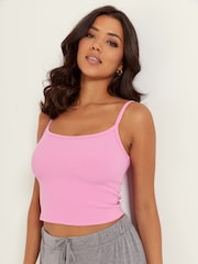 Pour Moi Pink Off Duty Rib Jersey Support Cami - Image 1 of 4