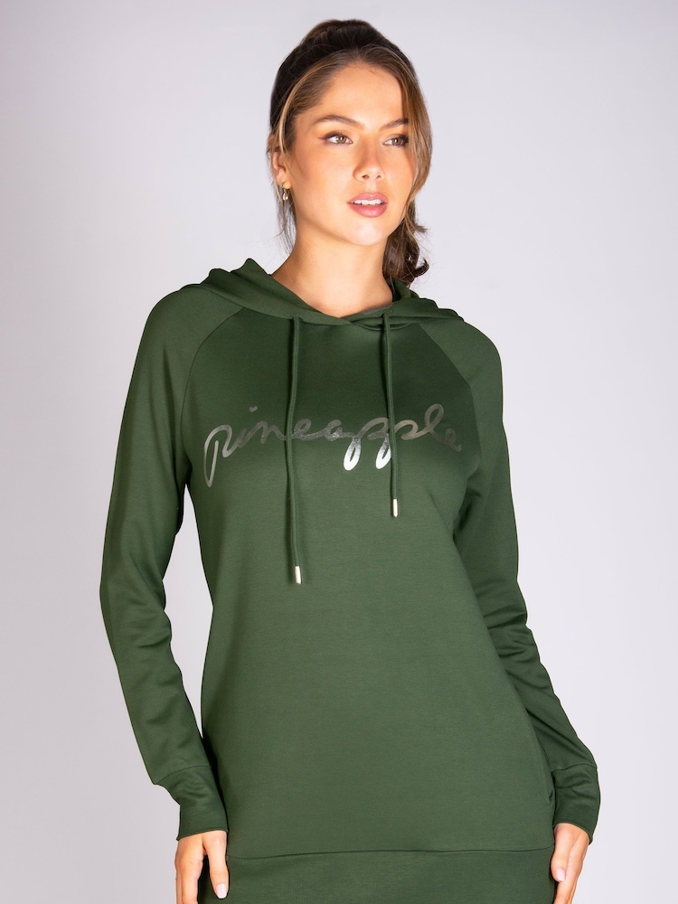 Pineapple Green Womens Longline Hoodie - Image 1 of 6 Pineapple Green Womens Longline Hoodie - Image 1 of 6