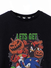 Vanilla Underground Black Sonic the Hedgehog Halloween Let's Get Spooky Short Sleeved T-Shirt - Image 3 of 5