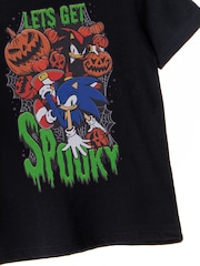 Vanilla Underground Black Sonic the Hedgehog Halloween Let's Get Spooky Short Sleeved T-Shirt - Image 4 of 5