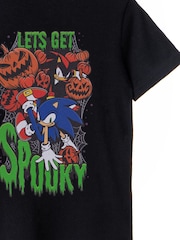 Vanilla Underground Black Sonic the Hedgehog Halloween Let's Get Spooky Short Sleeved T-Shirt - Image 5 of 5