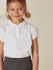 White Cotton Stretch Bow Sleeve Jersey Top (3-16yrs) - Image 1 of 9
