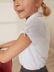 White Cotton Stretch Bow Sleeve Jersey Top (3-16yrs) - Image 4 of 9