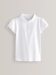 White Cotton Stretch Bow Sleeve Jersey Top (3-16yrs) - Image 6 of 9