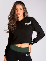 Pineapple Black Logo Womens Midi Crop Sweater - Image 1 of 5