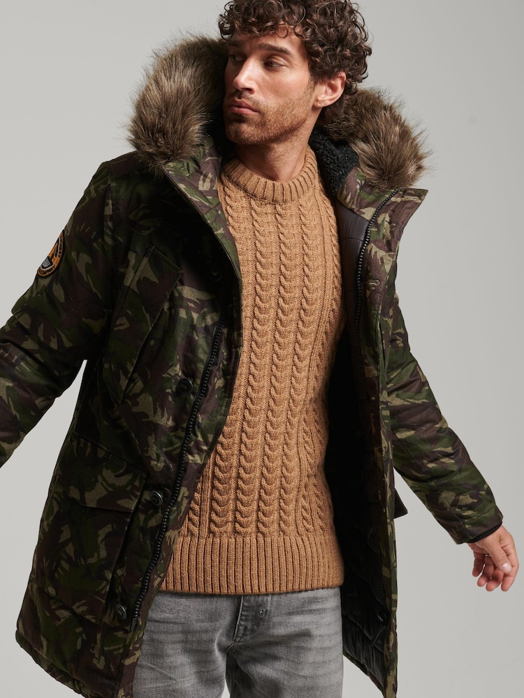 Superdry Grey Everest Parka Coat - Image 1 of 3