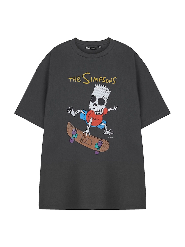 Vanilla Underground Grey The Simpsons Bart Halloween Short Sleeved T-Shirt - Image 1 of 6 Vanilla Underground Grey The Simpsons Bart Halloween Short Sleeved T-Shirt - Image 1 of 6