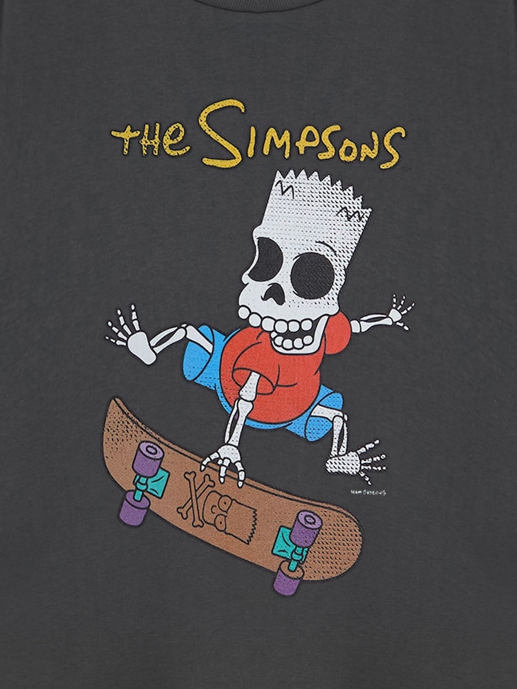 Vanilla Underground Grey The Simpsons Bart Halloween Short Sleeved T-Shirt - Image 6 of 6 Vanilla Underground Grey The Simpsons Bart Halloween Short Sleeved T-Shirt - Image 6 of 6