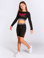 Pineapple Black Dance Girls Cycling Shorts - Image 2 of 5