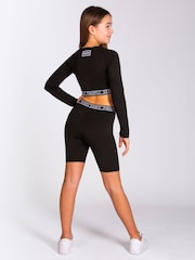 Pineapple Black Dance Girls Cycling Shorts - Image 4 of 5